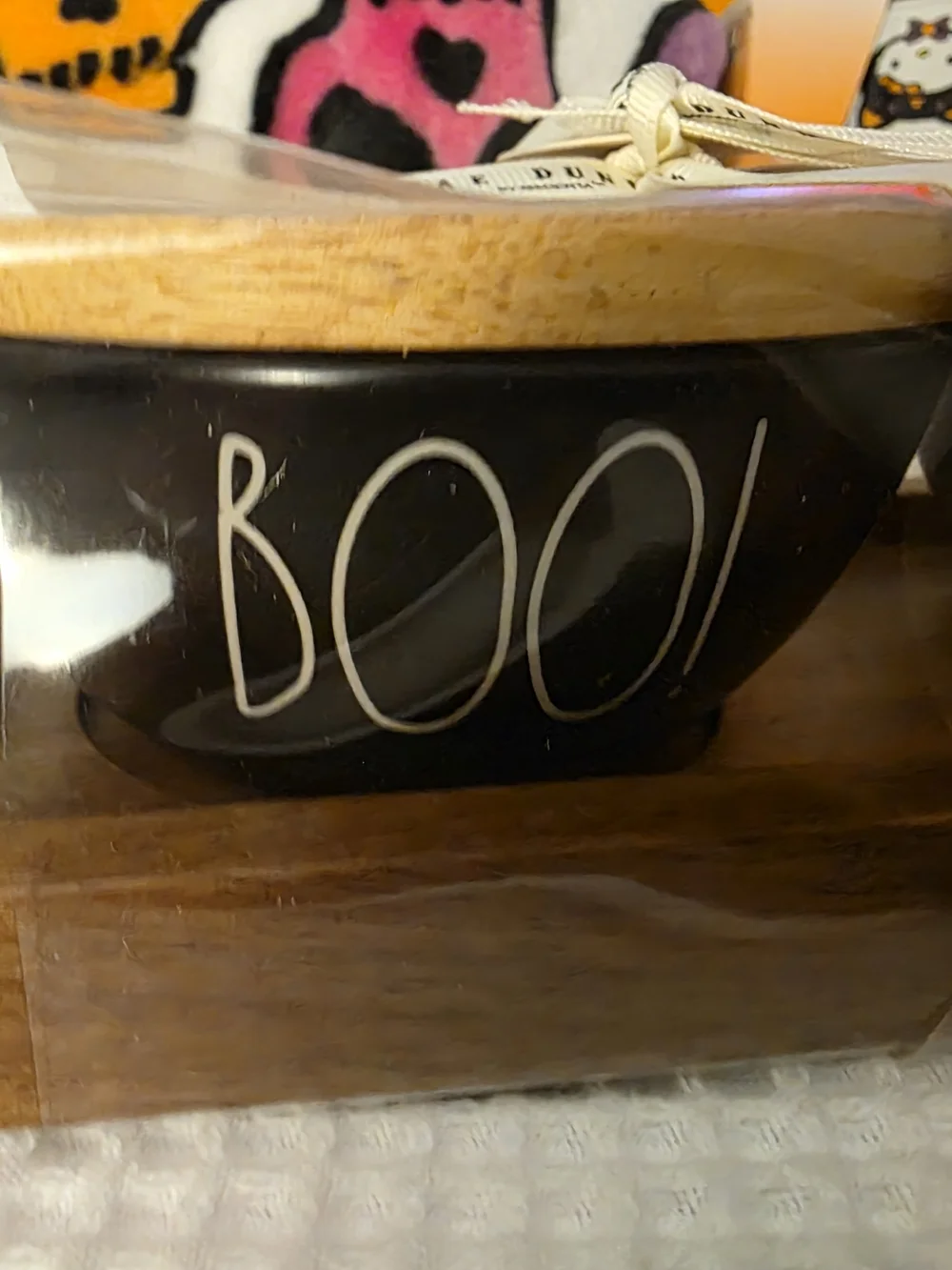 Rae Dunn Black & Wood Serving Tray - Decorative Home Organizer